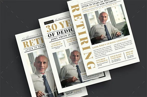 Newspaper Retirement Invitation Template