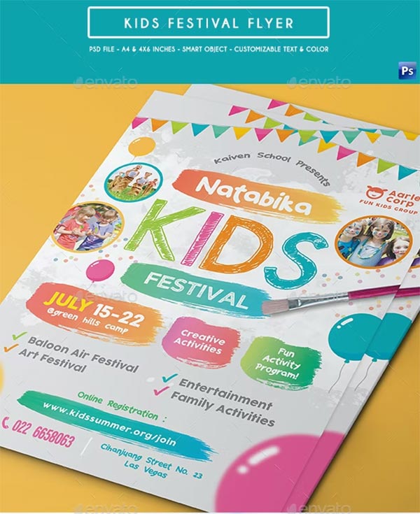 Kids Festival PSD Flyer Design