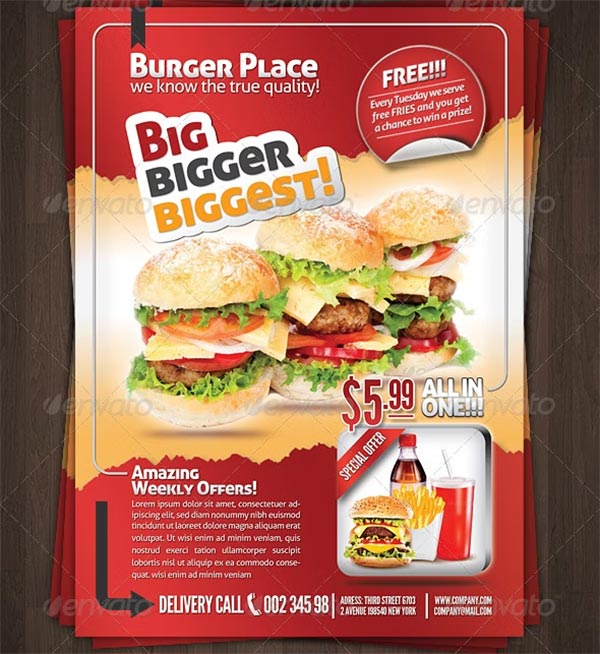 Burger Place Fast Food Flyer Template