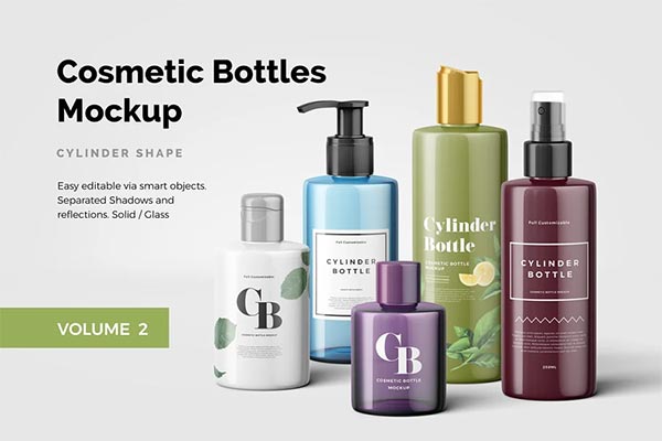 Cosmetic Spray Bottles Mockup