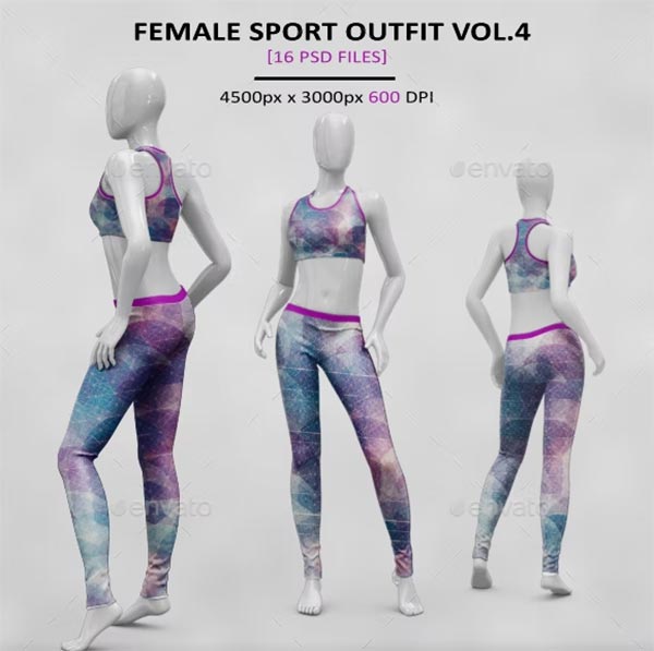 Female Sport Outfit Print MockUp