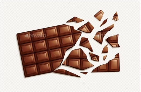 3D Broken ChocolateTransparent Background