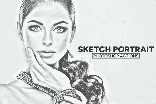 Sketch Portrait Photoshop Print Actions