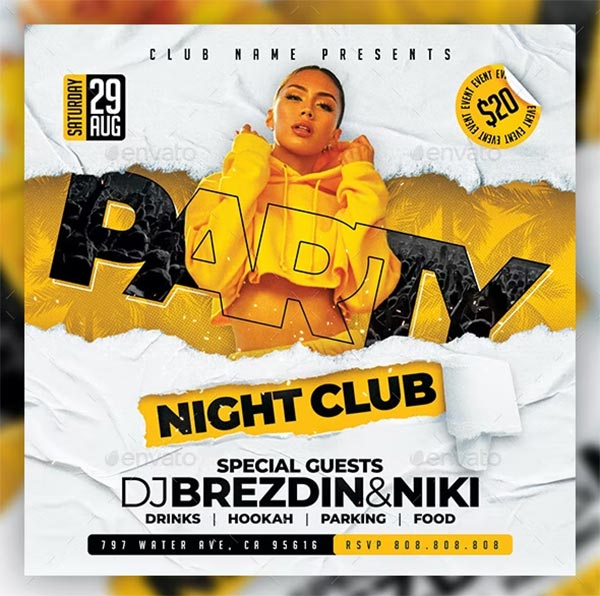 Night Club Flyer Design Tenplate