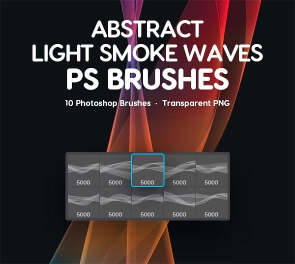 Light Smoke Waves Photoshop Brushes
