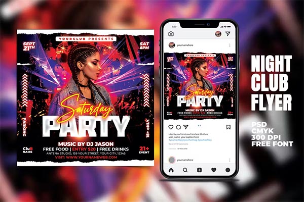 Night Club Event Print Flyer Template