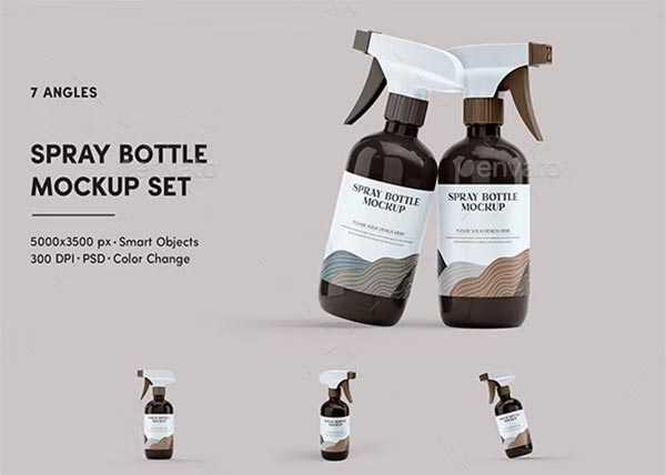 Plastic Spray Bottle Mockup