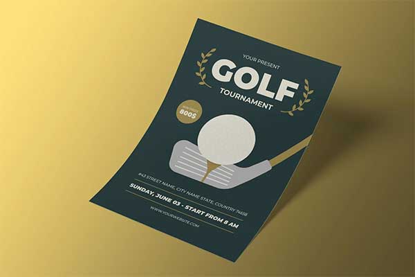 Golf Tournament Flyer Set Template