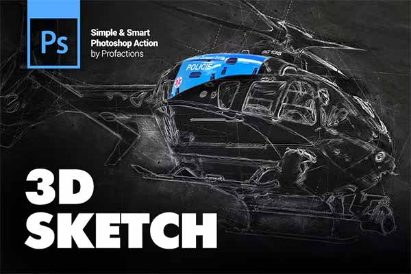 3D Sketch Photoshop Action