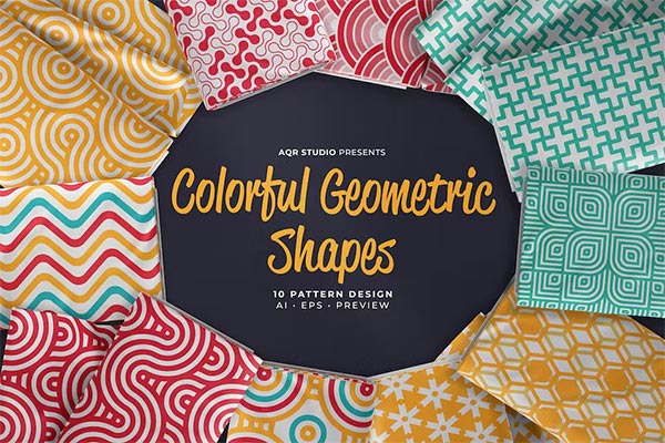 Colorful Geometric Shapes - Seamless Pattern
