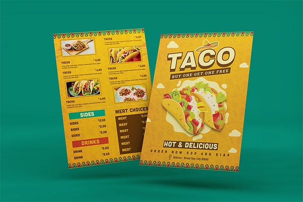 Mexican Food Menu & Flyer Template Mexican Food Menu & Flyer Template