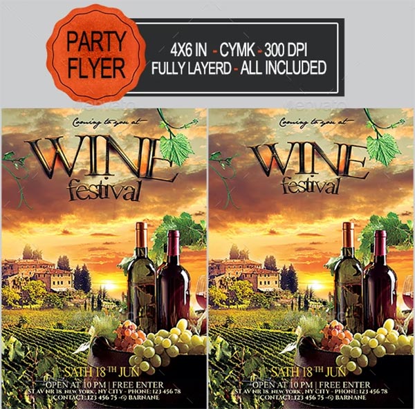 Wine Bottle Flyer Template