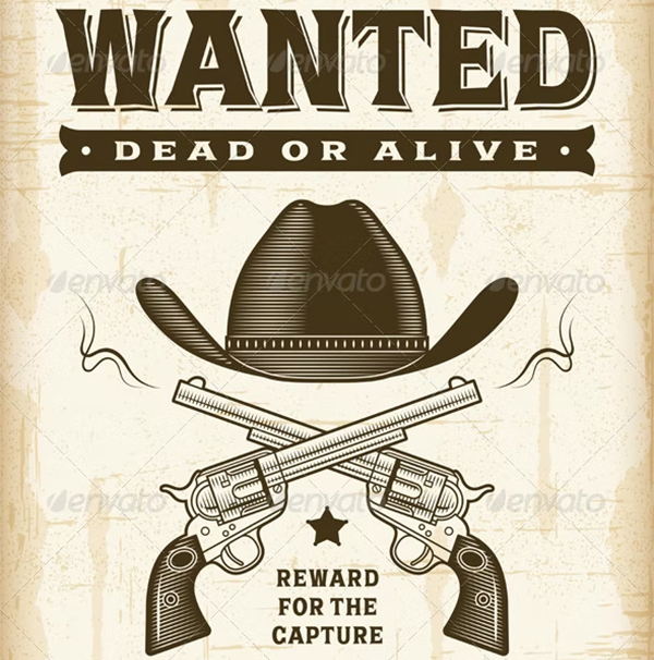 Vintage Western Wanted Poster Template