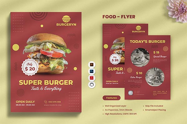 Burger Food Flyer Template