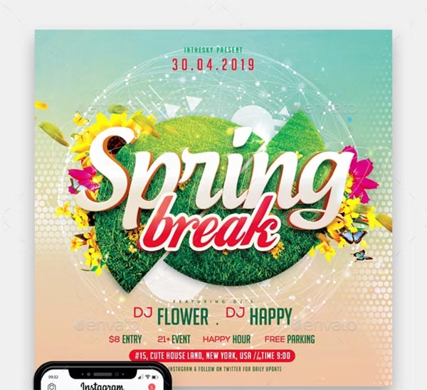 Spring Break Festival Flyer Template