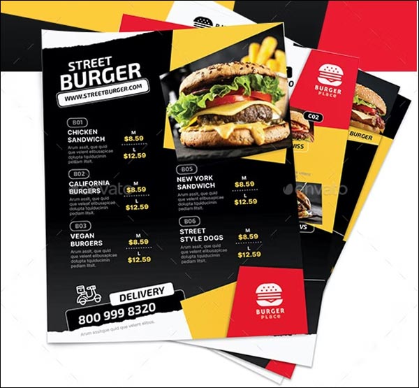 Burger Restaurant Option Flyer Templates