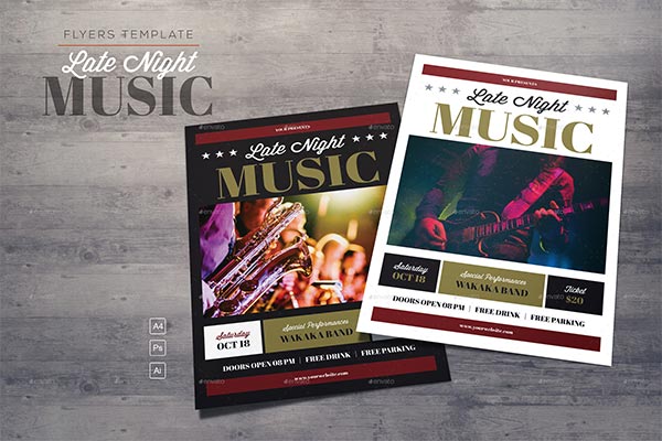 Late Night Music Flyers