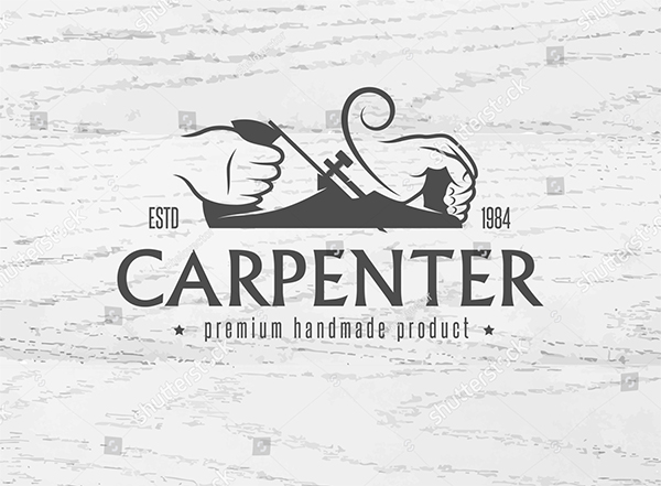 Carpentry Retro Vector Logo Template