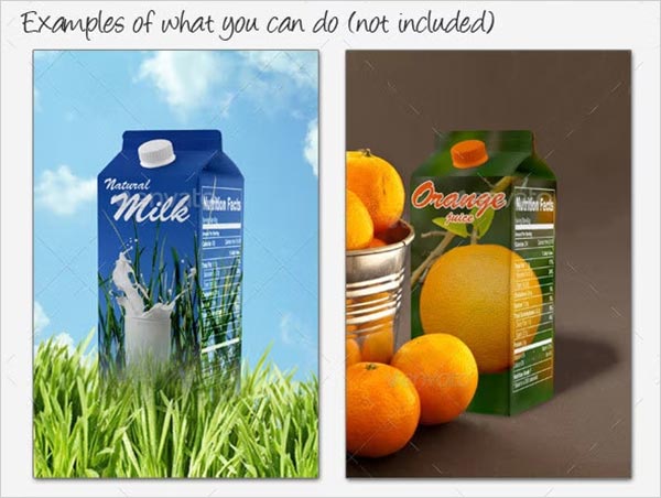 Milk and Juice Carton Mockup