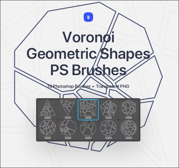Voronoi Geometric Shapes Photoshop Brushes