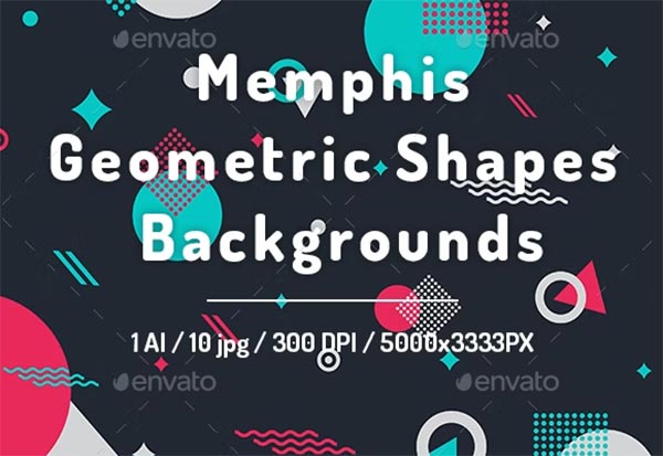 Memphis Geometric Shapes Backgrounds
