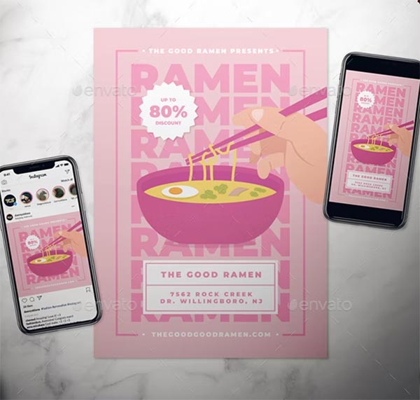 Japanese Ramen Food Flyer Set