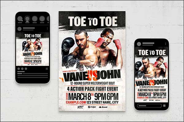 Boxing Event Design Flyer Template