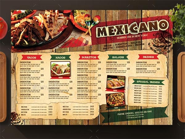 Mexican Menu Board Template