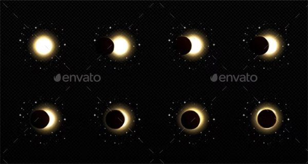 Solar Lunar Eclipse Transparent Background