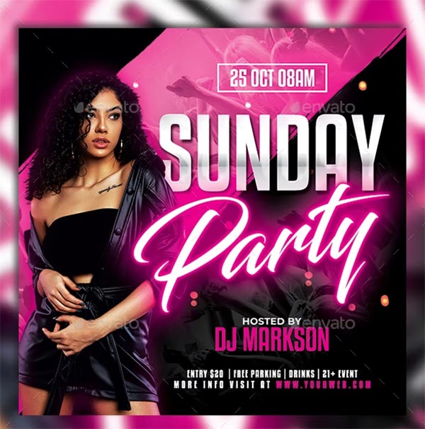 Sunday Night Club Flyer Template
