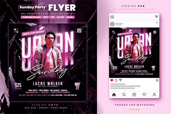 Editable Night Club Event Flyer Template