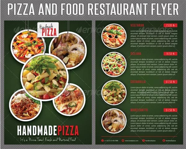 Food and Pizza Menu Print Flyer Template