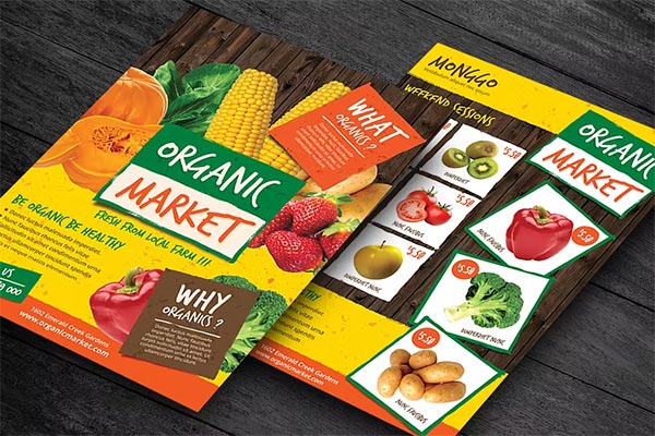 Organic Food Printing Flyer Design
