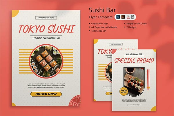 Tokyo Sushi Flyer Template