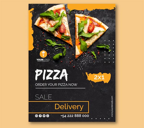 Free PSD Pizza Restaurant Menu Flyer Template