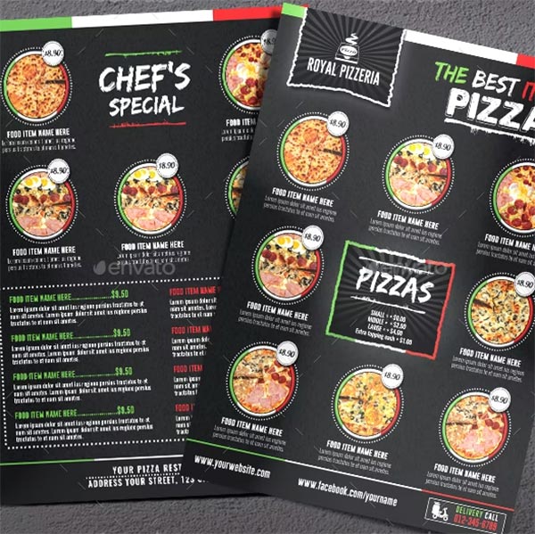 Pizza Restaurant Menu Design Flyer