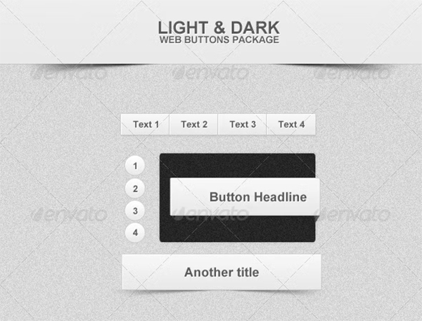 Dark & Light Web Buttons Template