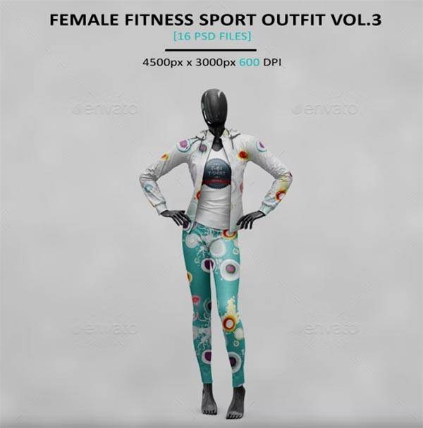 Female Sport Outfit PSD MockUp
