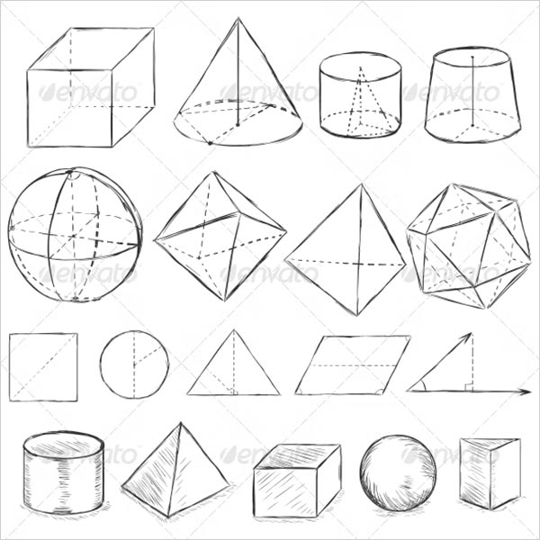 Sketch Geometric Shapes Template