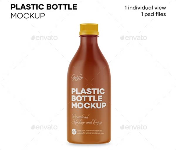 Plastic Round Bottle Mockup