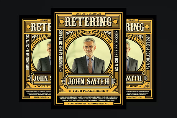 Retirement Invitation Graphic Template
