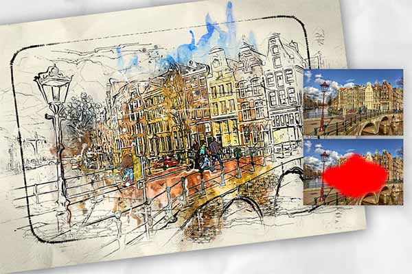 Pen Watercolor Photoshop Action