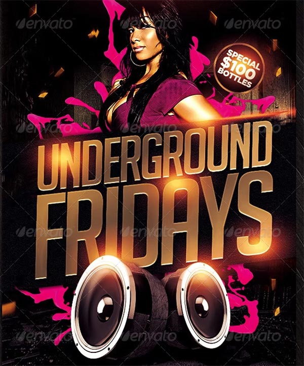 Late Night Underground Fridays Flyer Template