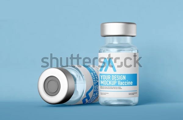 Vaccine Bottles Vector Mockup