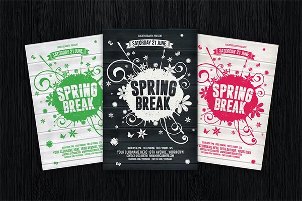 Spring Break Flyer Print Templates