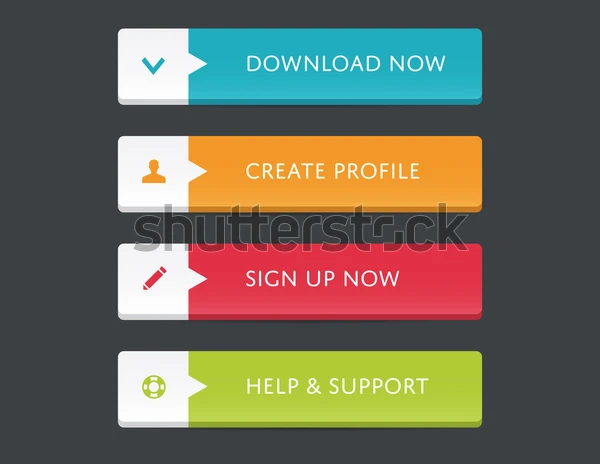 Vector Flat Buttons Template