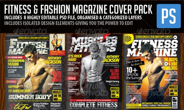 Fitness & Fashion Magazine Cover Templates