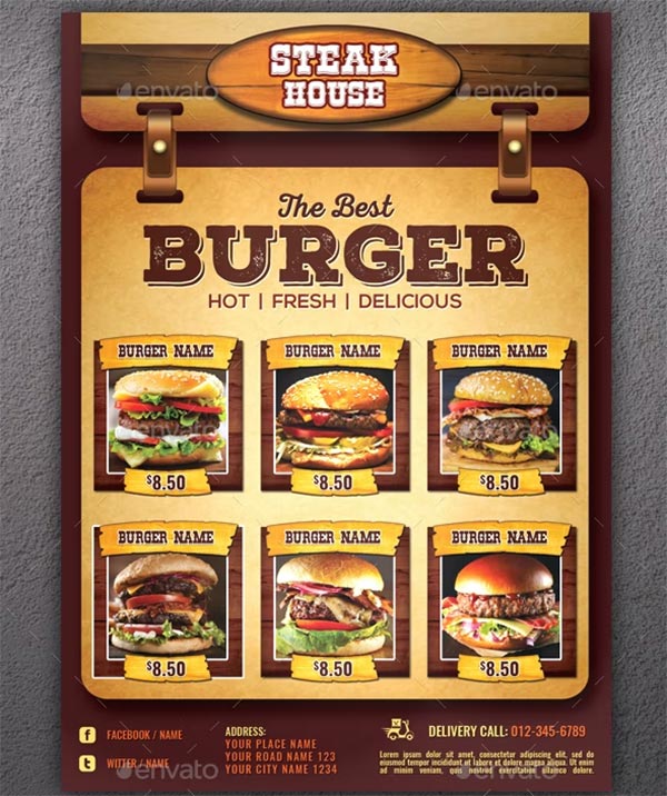 Burger Modern Restaurant Flyer Template