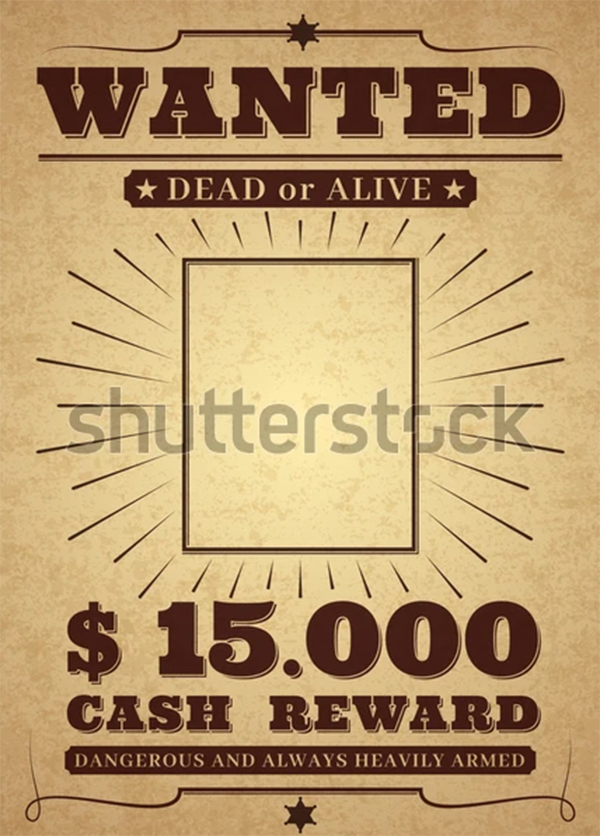 Vintage Wanted Vector Poster Template Vintage Wanted Vector Poster Template