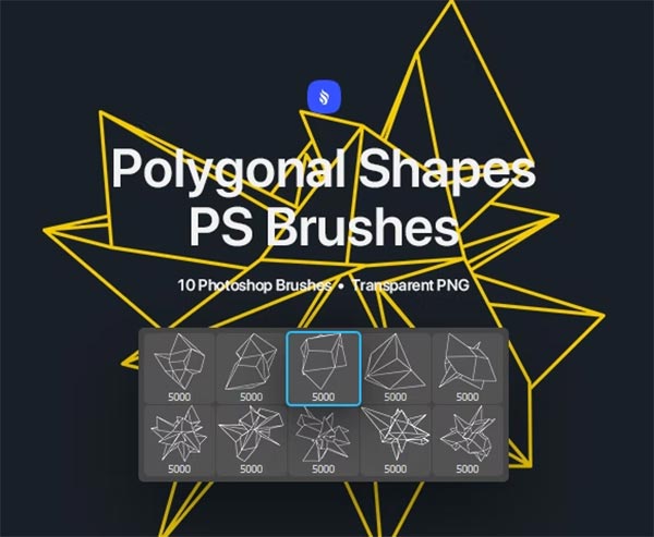 Polygonal Shapes Photoshop Brushes Set